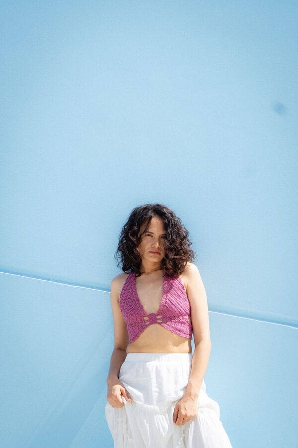Rita butterfly crochet top Flamingo - Image 2