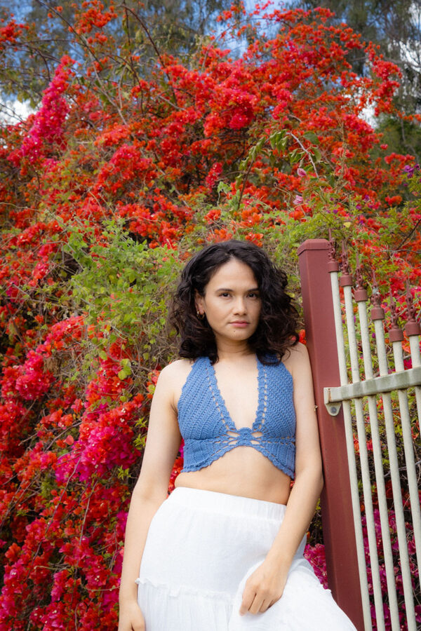 Rita butterfly crochet top - blueberry - Image 2